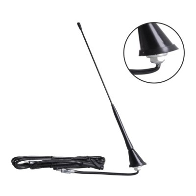 Car antenna with amplifier
