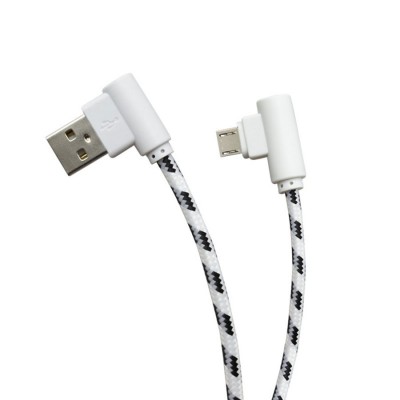 Textil data cable Micro USB 2A, (curved) 2m white