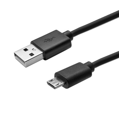 Data cable Micro USB 1M, 2A, black, BULK